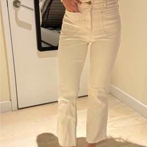 Zara Women's High Rise Cream Jeans